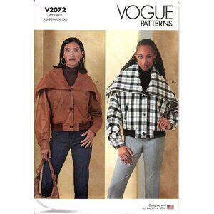 Vogue V2072 Misses XS to XXL Loose-Fitting Bomber Jacket Uncut Sewing Pattern